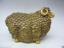 Cultura folclórica chinesa de cobre puro, 6 ", esculpida à mão, riqueza de ovelhas, estátua de metal, artesanato, decoração de casa 2024 - compre barato