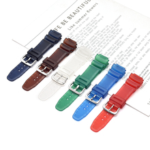Pulseira de relógio convexa colorida pu 18*25mm, bracelete de silicone de borracha para aq-s810w embutida 1200w tamanhos 400h 2024 - compre barato