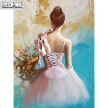 Broca quadrado completo 5d diy pintura diamante ballet diamante bordado mosaico ponto cruz strass decoração 2024 - compre barato