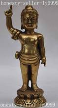 Crafts statue Chinese Buddhism Temple Brass Copper Buddhist Boy Sakyamuni Buddha God Statue halloween 2024 - buy cheap