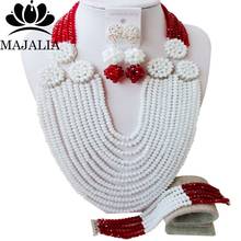 Fashion african jewelry set white nigerian wedding african beads jewelry set Crystal Free shipping Majalia-342 2024 - buy cheap