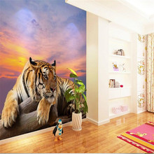 Beibehang papel de parede 3d paisagem do tigre mural sala de estar sofá tv ktv bar mural de fundo grande 3d murais de parede 2024 - compre barato