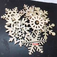 Recortes de copo de nieve de madera para niños, adornos colgantes para árbol de Navidad, etiqueta de regalo, adorno de madera para boda, 10 Uds. 2024 - compra barato