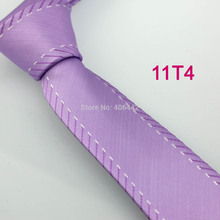 YIBEI Coachella ties Men's Slim Tie LILAC with Purple Border Stripes Necktie Skinny Tie Narrow fashion Tie Wedding Gravata 2024 - buy cheap
