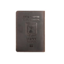 De cuero de Caballo Loco Israel titular de pasaporte israelí identificación cubierta del pasaporte viaje cartera para hombres y mujeres 2024 - compra barato