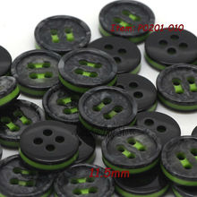 11.5mm 4 holes Double color green black shirt buttons for leisure clothing supplies for sewing wholesale 2024 - buy cheap