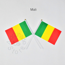 Мали 14*21 см 10 штук баннер вручную Развевающийся Флаг Мали национальный флаг для удовлетворения, парад, вечерние. Висит, украшения 2024 - купить недорого