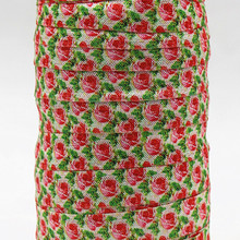Q&N ribbon wholesale/OEM 5/8inch 150409005 flower printed folded over elastic FOE 50yds/roll free shipping 2024 - buy cheap