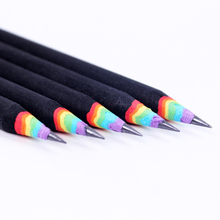2 pcs Cute Rainbow Wooden 2B Pencils Kawaii Gradient Student Cylindrical Pencil For Kids Gift School Supplies Pencil Stationery 2024 - buy cheap