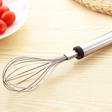 Useful Silver Handle Stainless Steel Kitchen Mixer Egg Beater Whisk for Whipping Manual Milk Cream Whisk Stirring Egg Tools L*5 2024 - buy cheap