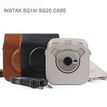 Чехол для камеры Fujifilm Instax SQUARE SQ20 SQ10 из искусственной кожи с винтажным плечевым ремнем, защитный чехол для камеры, подарки 2024 - купить недорого