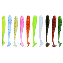 10pcs 4.5cm Artificial Sequins Fishing Lures Luya Lures Sea Tackle T Tail Carp Rotating Worm Bass Soft Bait Wobbler Maggots 2024 - buy cheap