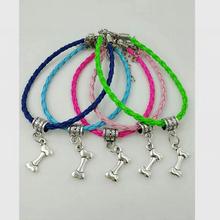 Многоцветная плетеная веревка, браслет, ювелирное изделие, тибетское серебро, для женщин, собачьи кости, очаровательный кулон, браслет для женщин, подарок Q132 2024 - купить недорого