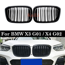 Double Slats Front Kidney Grill For BMW X3 G01 X4 G02 ABS Gloss Black Racing Grills xDrive20i xDrive30i 2018 2024 - buy cheap