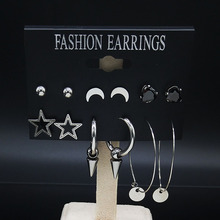 Star Stainless Steel Stud Earrings Set Women Silver Color Earrings Fashion Jewelry pendientes pequenos E612841 2024 - buy cheap