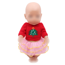 Doll clothes Christmas dress red sweater + skirt fit 43 cm baby dolls and 18 inch Girl dolls clothing accessoriesf296 2024 - buy cheap