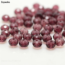 Isywaka Purple Red Color 4*6mm 50pcs Rondelle  Austria faceted Crystal Glass Beads Loose Spacer Round Beads for Jewelry Making 2024 - buy cheap