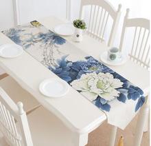 Bandera de mesa de peonía de flores, tapete de té chino, algodón asiático, lino, mantel de té de estilo chino Zen, Bandera de Ceremonia de té 2024 - compra barato