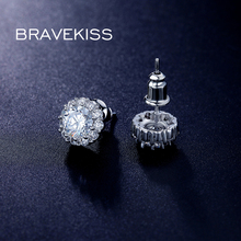 BRAVEKISS austrian crystal earrings crown ear stud earrings piercing jewelry for women crystal earing studs brincos aros BUE0017 2024 - buy cheap