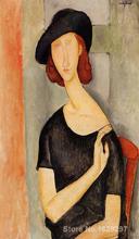 Modern painting abstract Jeanne Hebuterne in a Hat by Amedeo Modigliani High quality Hand painted 2024 - buy cheap