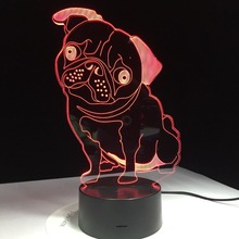 Cute Dog Lamp 3D Night Light Kids Toy LED Remote Control Touch Table Lamp 7 Colors Flashing LED Light Home Decorations Drop Ship 2024 - buy cheap