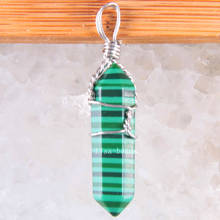 Free Shipping Women Jewelry For Necklace Hexagonal Column 40X8MM Natural Stone Bead Green Malachite Pendant 1Pcs RK1635 2024 - buy cheap