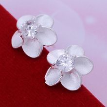 Pendientes plateados finos de estilo veraniego joyería de plata de ley 925 pendientes de diamantes de imitación para mujer SE179 2024 - compra barato