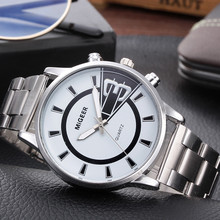 MIGEER Luxury Brand Fashion Casual Man Watch Design Stainless Steel Analog Alloy Mens Clock Quartz Wrist Watches orologio uomo 2024 - buy cheap