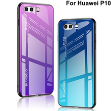 For Huawei P10 Case capa Tempered Glass Luxury Gradient Soft Silicone Frame Back Cover For Huawei P 10 VTR-AL00 Phone Cases 2024 - buy cheap