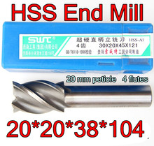 20*20*38*104mm 2pcs/set 20mm petiole 4flutes HSS AL End Mill  Machining  steel  Free shipping 2024 - buy cheap