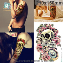 5 листов Новый Водонепроницаемый татуировки пользовательские Хэллоуин череп большой цветок татуировки оптовый заказ LC2803 2024 - купить недорого