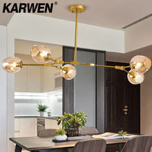 KARWEN-lámpara colgante de cristal de 5 colores, Luces colgantes modernas nórdico Molecular para comedor, cocina y sala de estar 2024 - compra barato