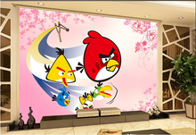 Papel DE pared infantil personalizado, papel tapiz floral DE pájaros y rosa para la habitación DE los niños, pared del dormitorio, papel DE pared 2024 - compra barato