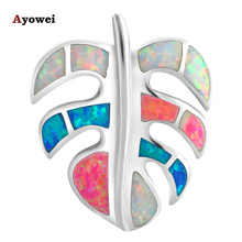 Amazing design Anniversary gifts Attractive Color Fire Opal Pendants stamp Silver Fashion jewelry for women OP483A 2024 - buy cheap