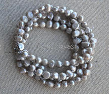 Wholesale Pearl Jewelry, Dark Gray 4Rows 8 Inches 6-7mm Genuine Freshwater Pearl Bracelet , Bridesmaids Gift, Wedding Jewelry. 2024 - buy cheap