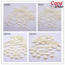 Cong Shao 800 Uds. 5mm,8mm,10mm,12mm, perlas de imitación acrílicas ABS de tamaño mixto, cuentas semicirculares de reverso plano para traje DIY CS213 2024 - compra barato