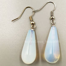 Free shipping  Fashion Jewelry 10x29mm Opal Opalite Water Drop Women Men Art Dangle Earring  MC5116 2024 - buy cheap