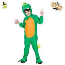 QLQ Kids Dinosaur Costumes Role Play Green Dinosaur Jumpsuit Cosplay Boys Cute Dinosaur Clothes Purim Holiday 2024 - buy cheap