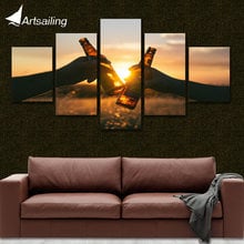 ArtSailing 5 шт. холст живопись ура на закате пейзаж Искусство стены украшение дома для гостиной HD печать плакат 2024 - купить недорого
