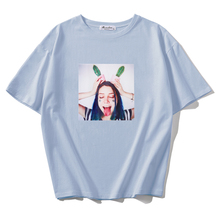 Женская туника, базовая футболка с коротким рукавом и принтом, 100% хлопок, синий, лето 2019 2024 - купить недорого