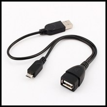 2 шт. микро-USB штекер-USB гнездо хост для OTG устройства/USB кабель питания Y сплиттер 2024 - купить недорого
