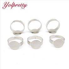Yolprtty New Fashion 12mm 3pcs Silver iron Adjustable Ring Settings Blank/Base,Fit 12mm Glass Cabochons,Buttons;Ring Bezels 2024 - buy cheap