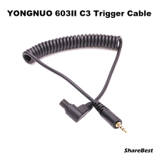 Кабель затвора YongNuo LS-2.5 RF-603 C3 кабель триггера вспышки для CAN 1D/1DS/5D/5D II/6D/7D/50D/40D/1DX/5D mark III IV 2024 - купить недорого