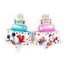 44x30cm Free Shipping Mini Minnie Mickey Cake Aluminum Balloon Children Toys Party Birthday Decorative Balloon Wholesale Favor 2024 - buy cheap