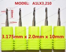 3.175mm*2.0mm*10mm-10PCS,CNC wood tool,Solid carbide End Mill,woodworking insert router bit,1 flute end mill,MDF,PVC,Acrylic 2024 - buy cheap