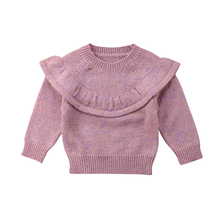 Citgeett Newest Baby Girl Knitted Cardigan Sweater Toddler Kids Warm Purple Pink Winter Warm Pretty Jumper Tops 2024 - buy cheap