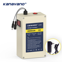 Kanunidades, placas portáteis, 12v, 20ah, pacote de bateria de lítio recarregável, 18650 e 12.6v 2a, carregador de energia com 4 tipos de plugue 2024 - compre barato