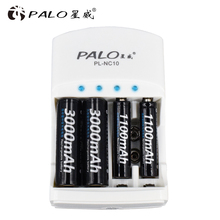 2 шт., перезаряжаемые аккумуляторы 1,2 в Ni-MH AA1100mAh и 2 шт. AAA3000mAh + универсальное зарядное устройство NiMH NI-CD 9V AA AAA 2024 - купить недорого