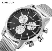 Mens Watches KIMSDUN Sport Date Analog Quartz Wrist Watch Fashion Stainless Steel Men Relogio Masculino Casual Male Clock Watch 2024 - buy cheap