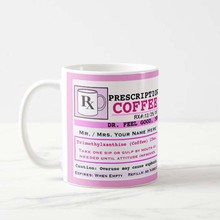 Taza de café divertida con nombre personalizado RX de prescripción, taza de té, regalos de Navidad para amigos y familias, blanco 2024 - compra barato